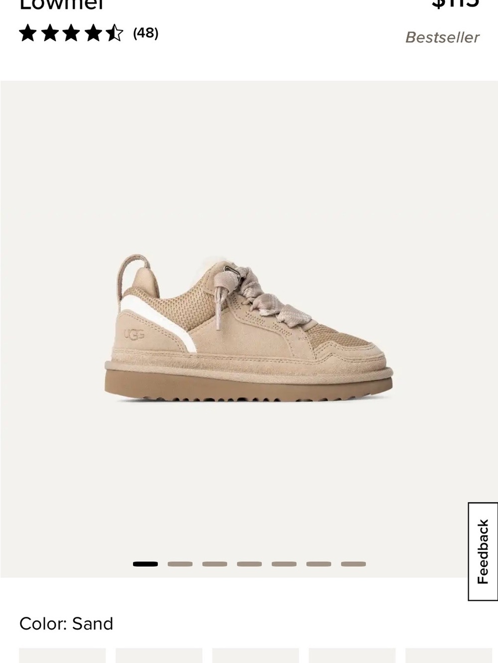 UGG Kids Lowmell Sneaker in Sand